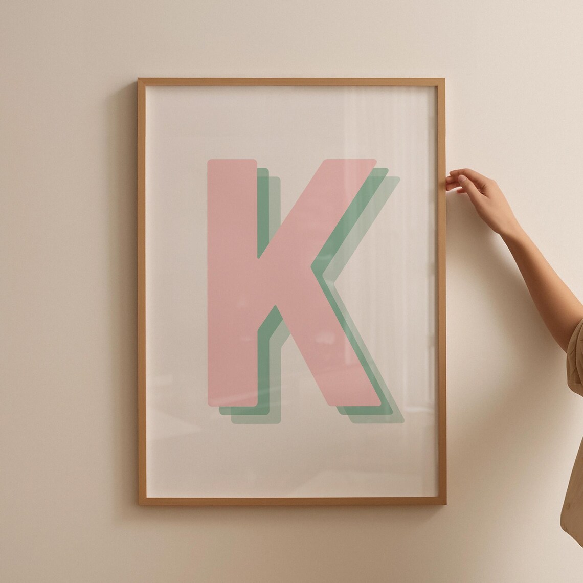 Retro 3D K Letter Monogram, Alphabet Print - Image 4