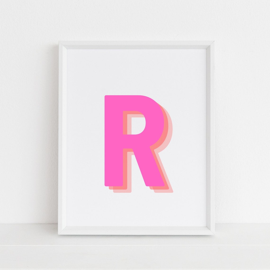 Letter R - Retro 3D Monogram