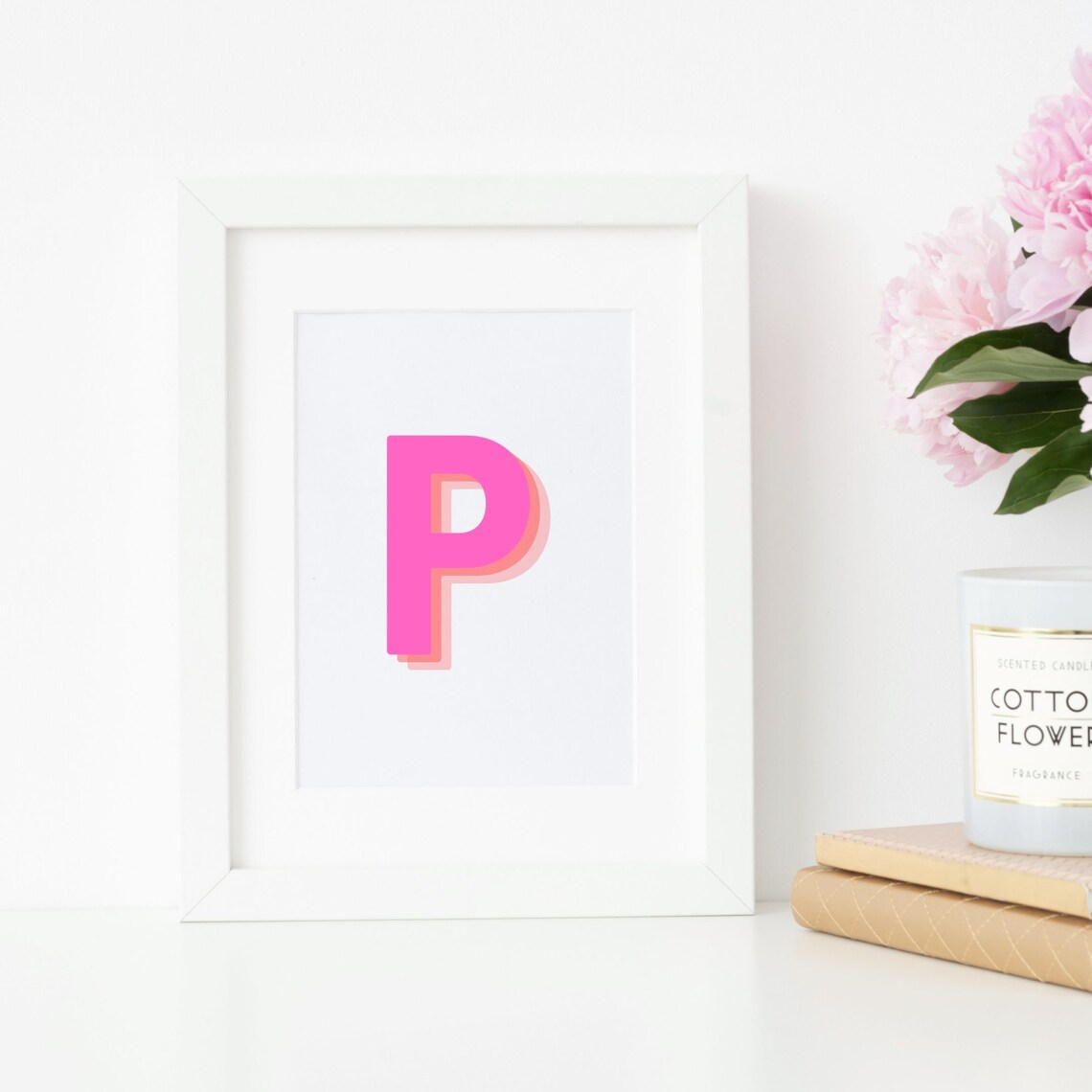 Retro 3D Letter P Monogram, Baby Letter Art - Image 4