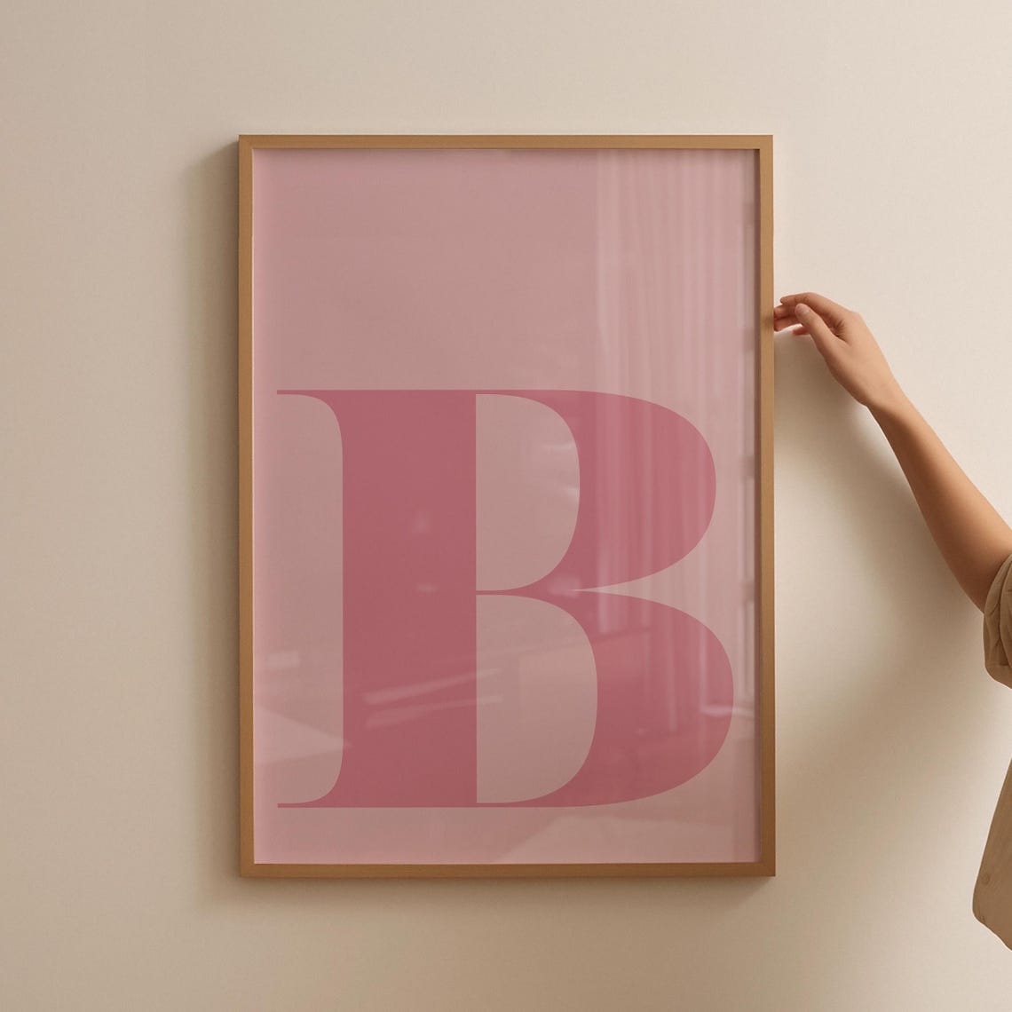 Letter B Pink Wall Art Print, Preppy Initial Decor - Image 4