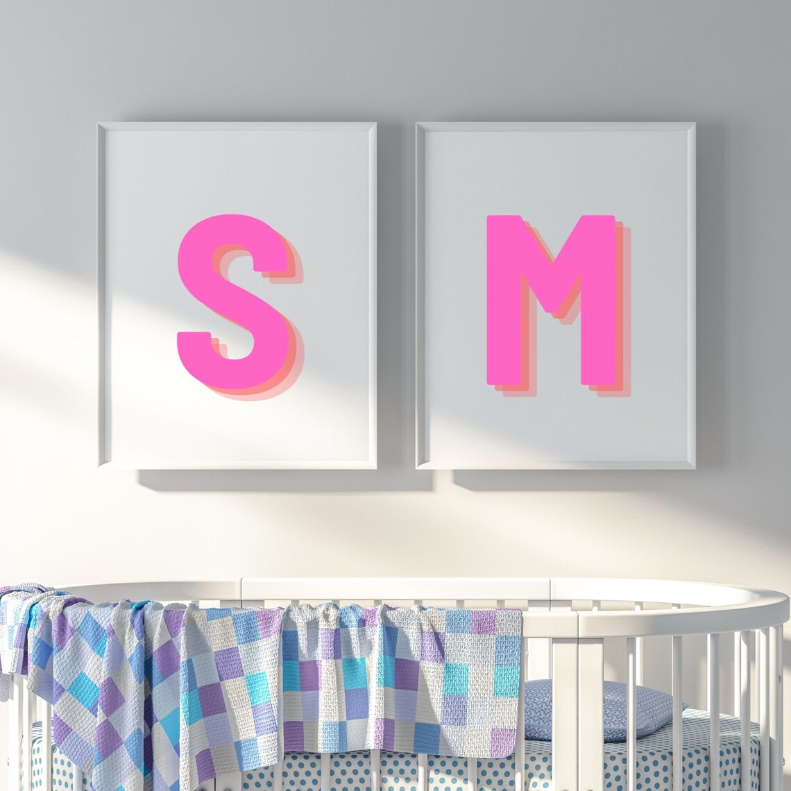 Retro 3D Letter U Monogram, Baby Letter Art - Image 5