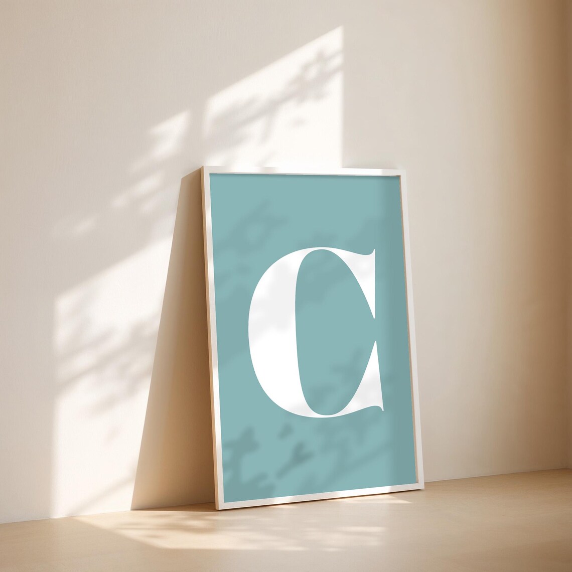 Retro Letter C Monogram, Pastel Letter Art