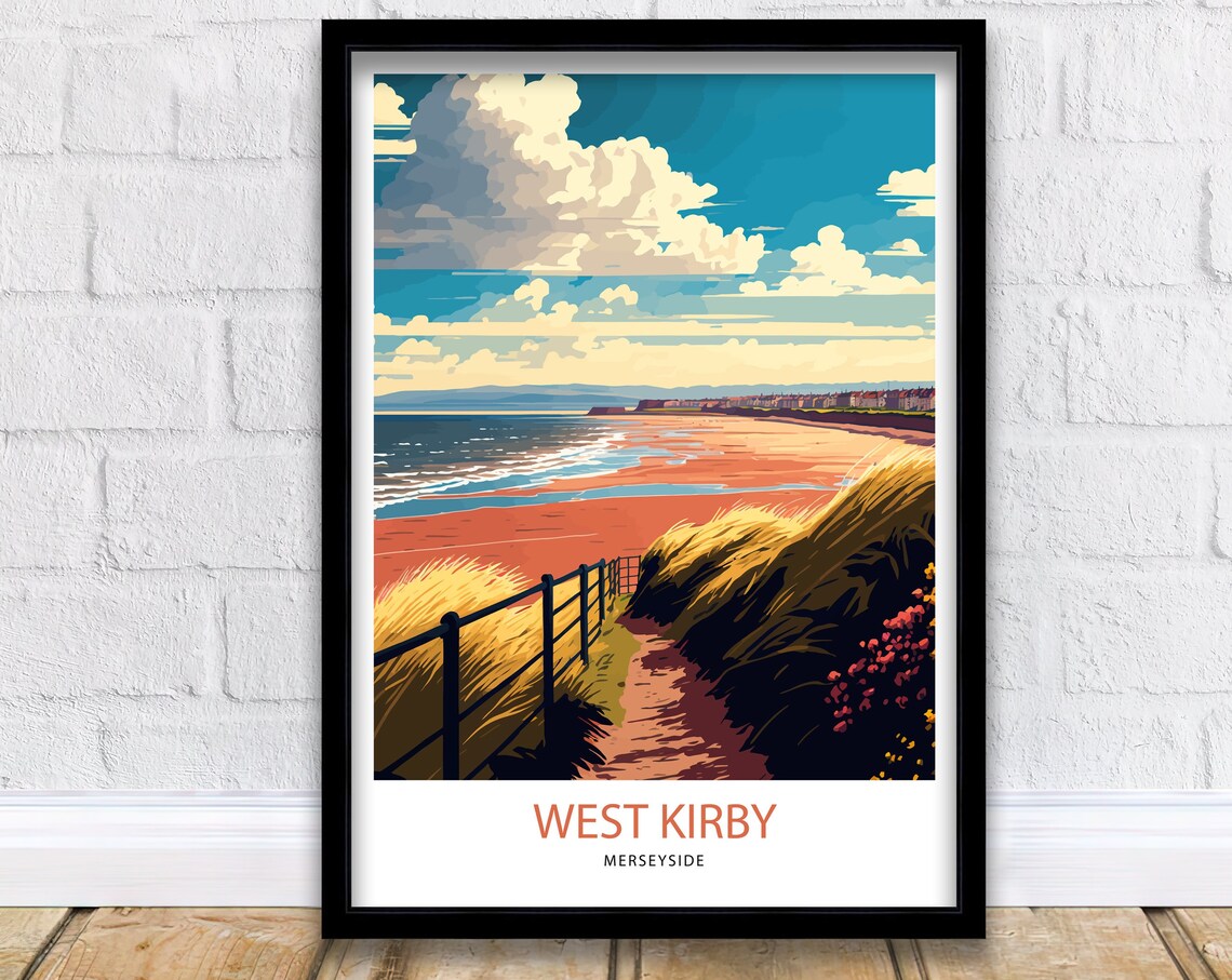 West Kirby Travel Poster, Merseyside Liverpool Wirral