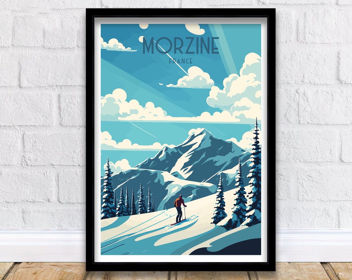 Morzine France Travel Print France Morzine Ski Poster Ski Resort Print Morzine France Wall Art Art Print