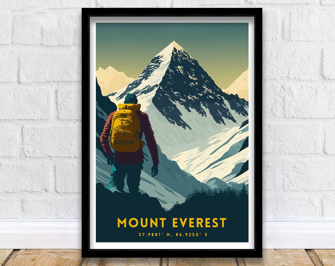 Mount Everest Art Print, Mountain Landscape