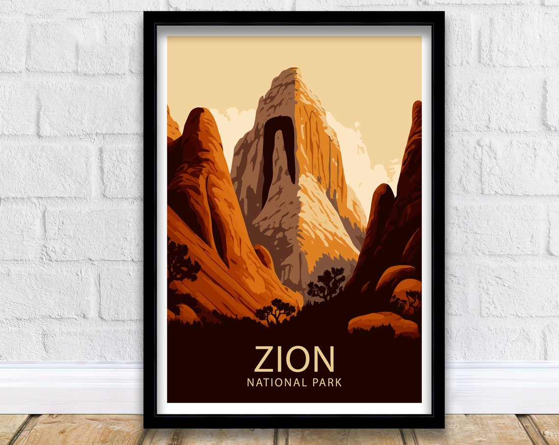 Zion National Park Art Print National Park Poster Zion Print National Park National Park Print National Park Art Travel Poster
