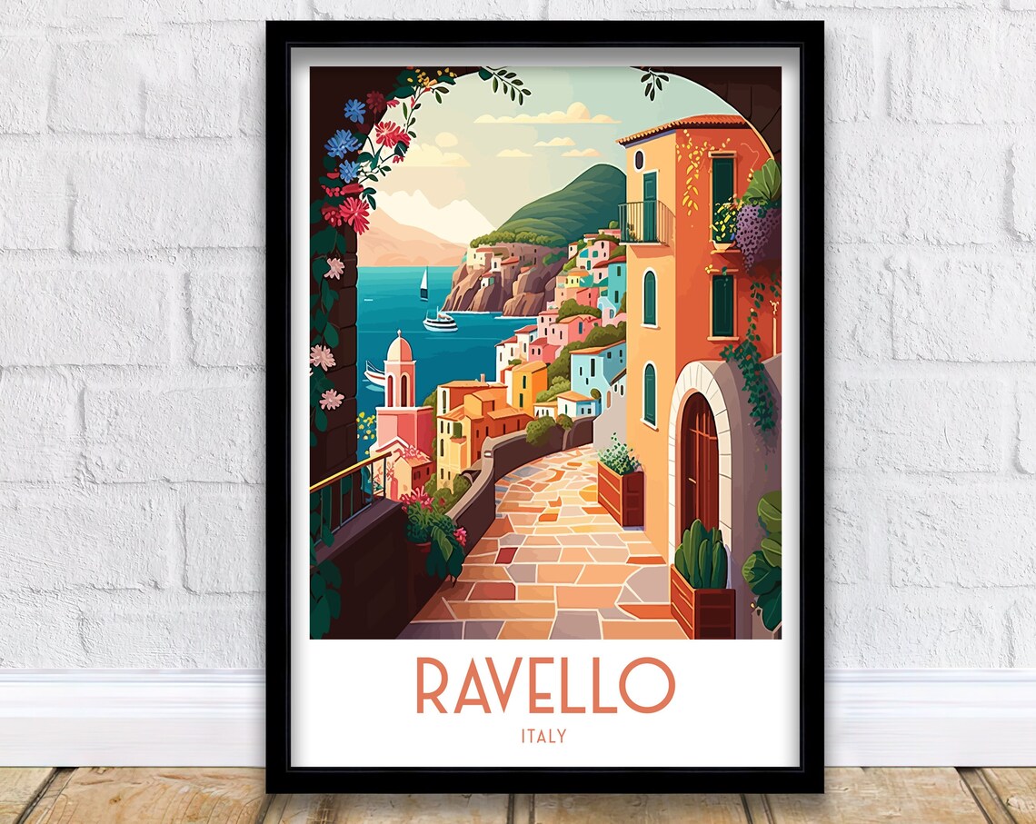 Ravello Italy Travel Poster, Italy Wall Decor