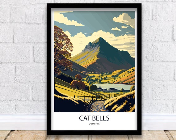 Cat Bells Lake District, Cumbria Travel Poster