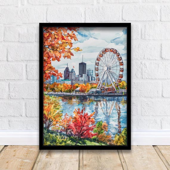Montreal Cityscape Watercolor Art Print, Old Port