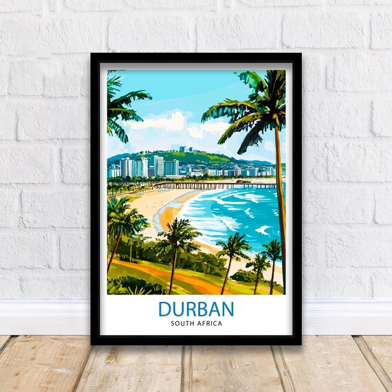 Durban South Africa Travel Print Wall Decor Wall Art Durban Landscape Wall Hanging Home Dcor Coastal City Gift Art Lovers Scenic Print