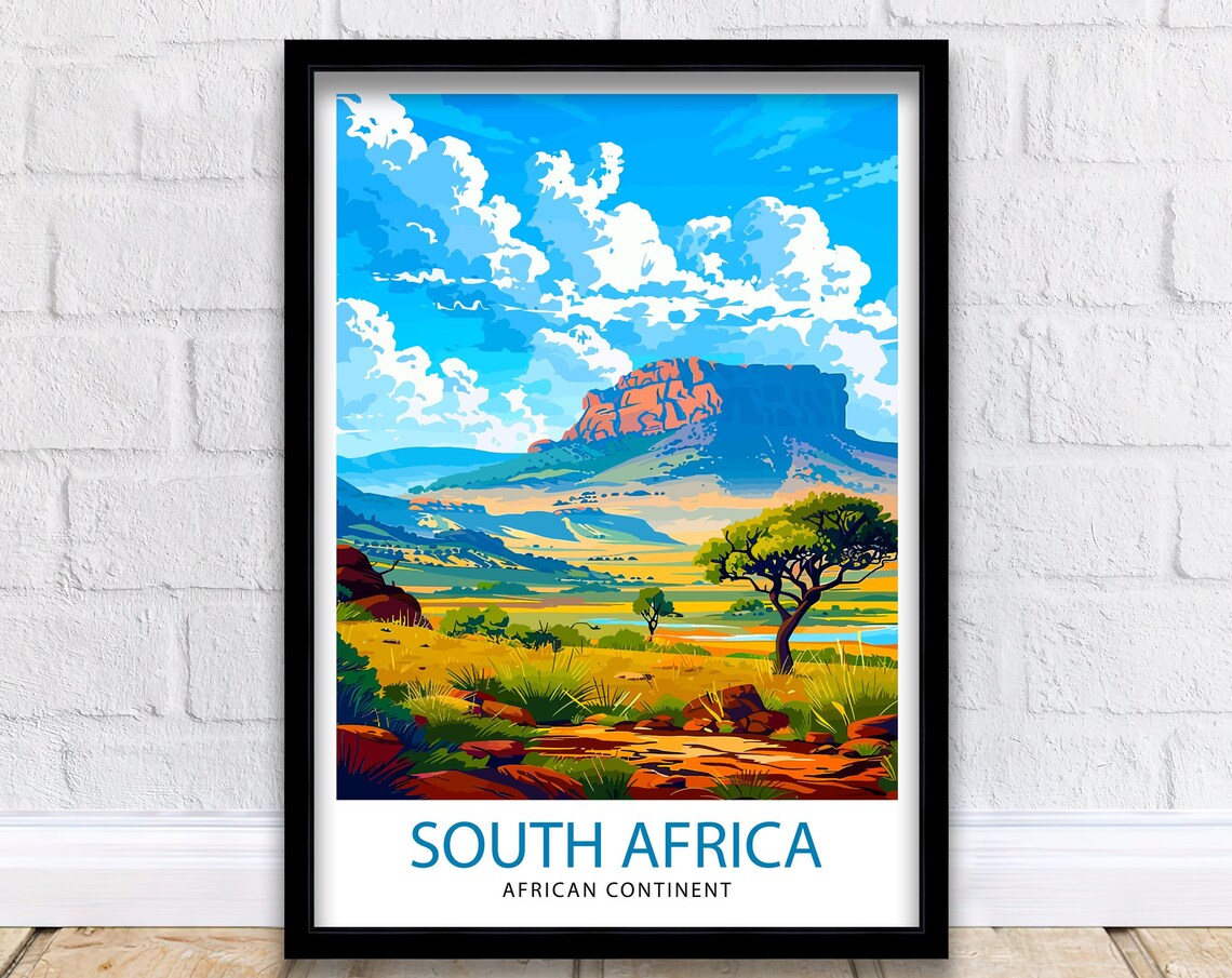 South Africa Travel Poster, World Cultural Art