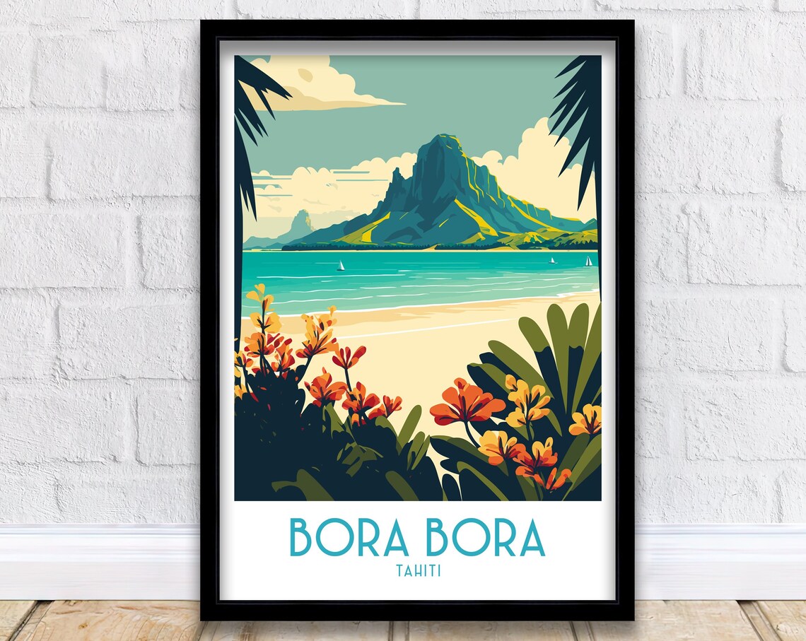 Bora Bora Travel Poster, French Polynesia