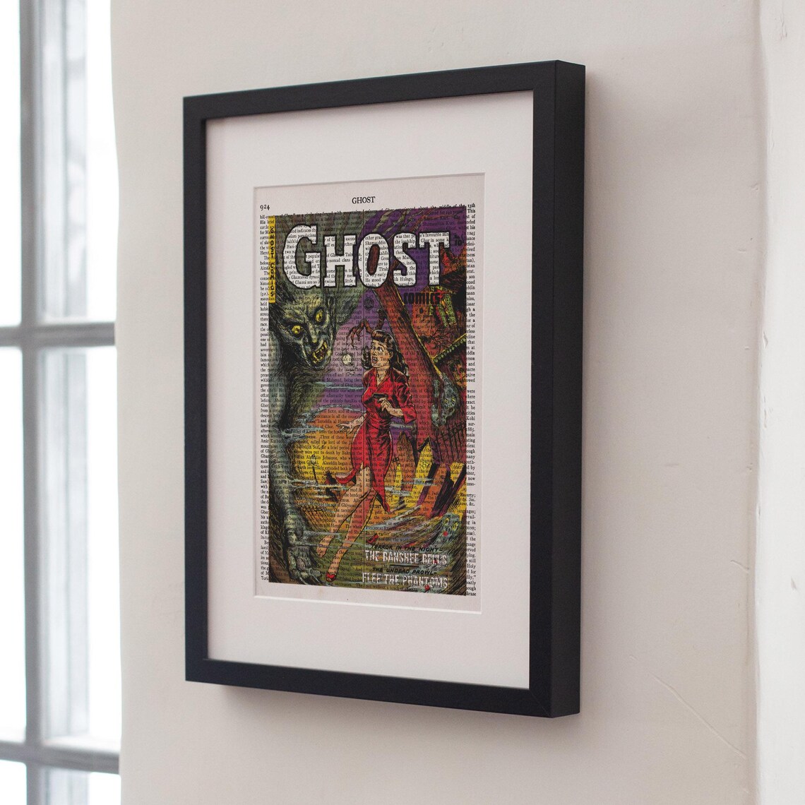 Ghost Comics No 1 Cover Horror Comic Banshee Bells Dictionary Page Poster - Image 4