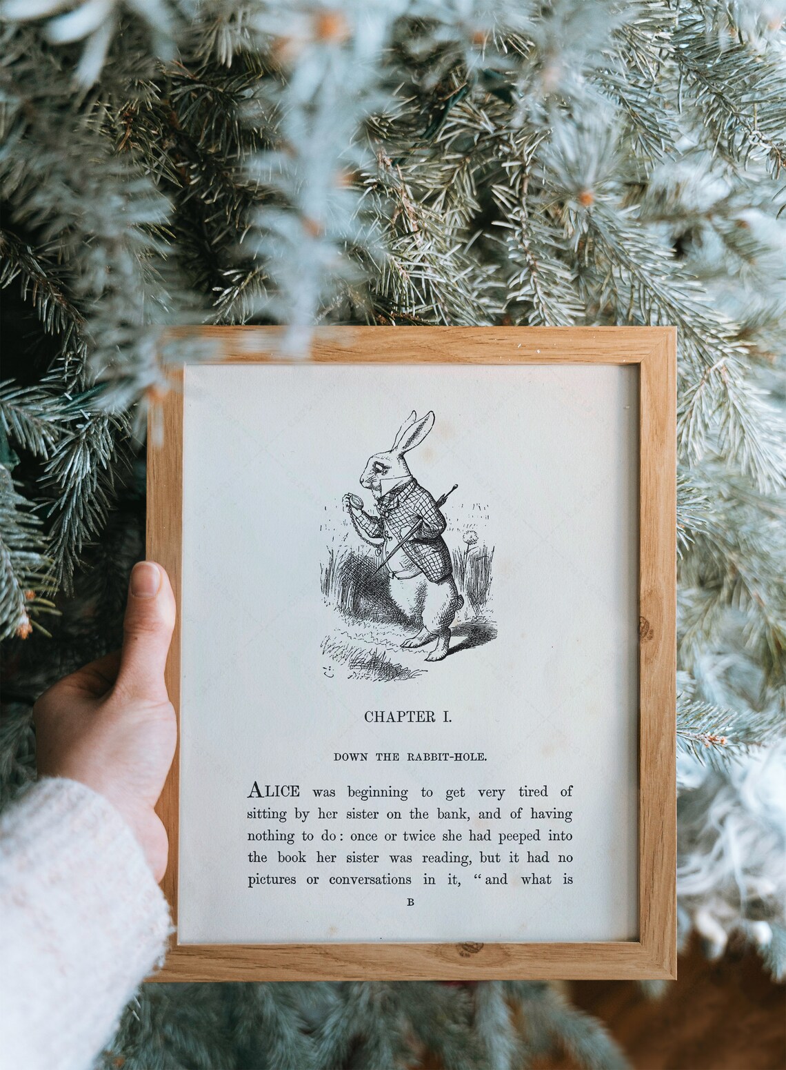 Alice in Wonderland Chapter 1 First Page White Rabbit Book Art Print Poster - Image 4
