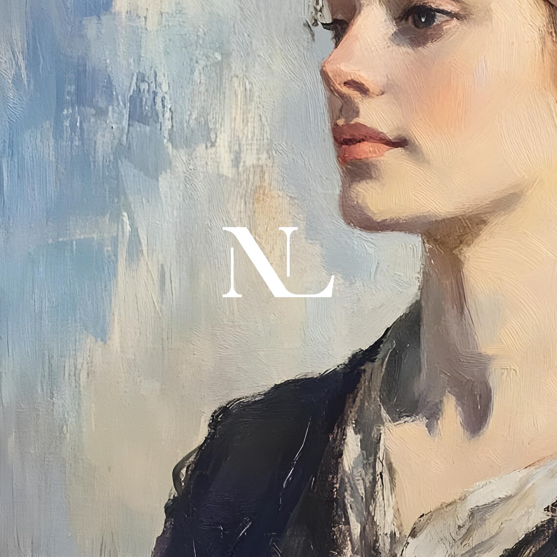 Woman In Pink Headscarf Profile Impressionist Portrait Painting Poster - Image 6