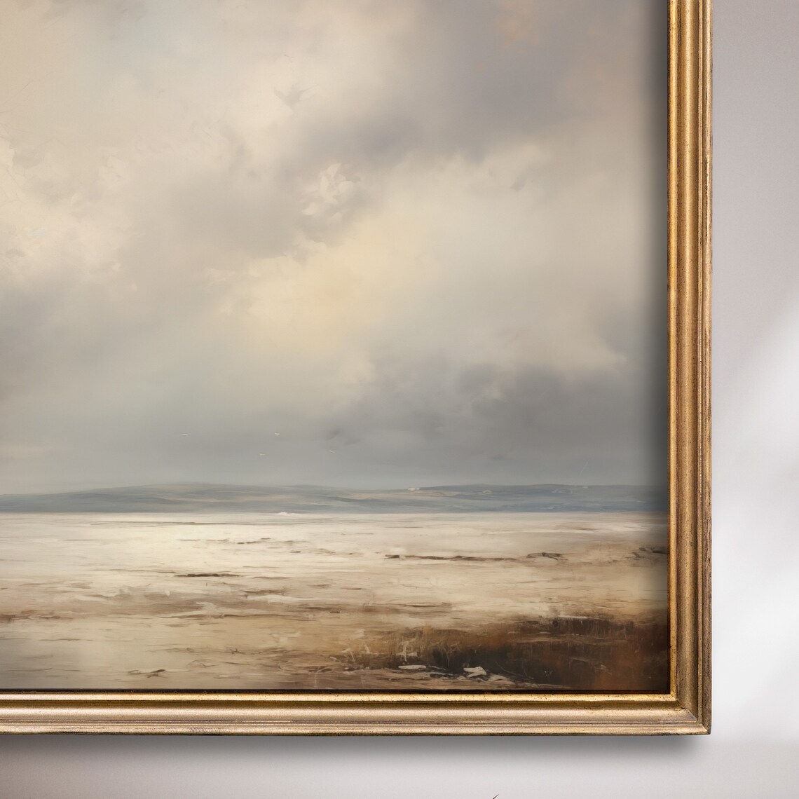 Misty Coastal Shoreline Under Stormy Sky Vintage Style Seascape Poster - Image 7