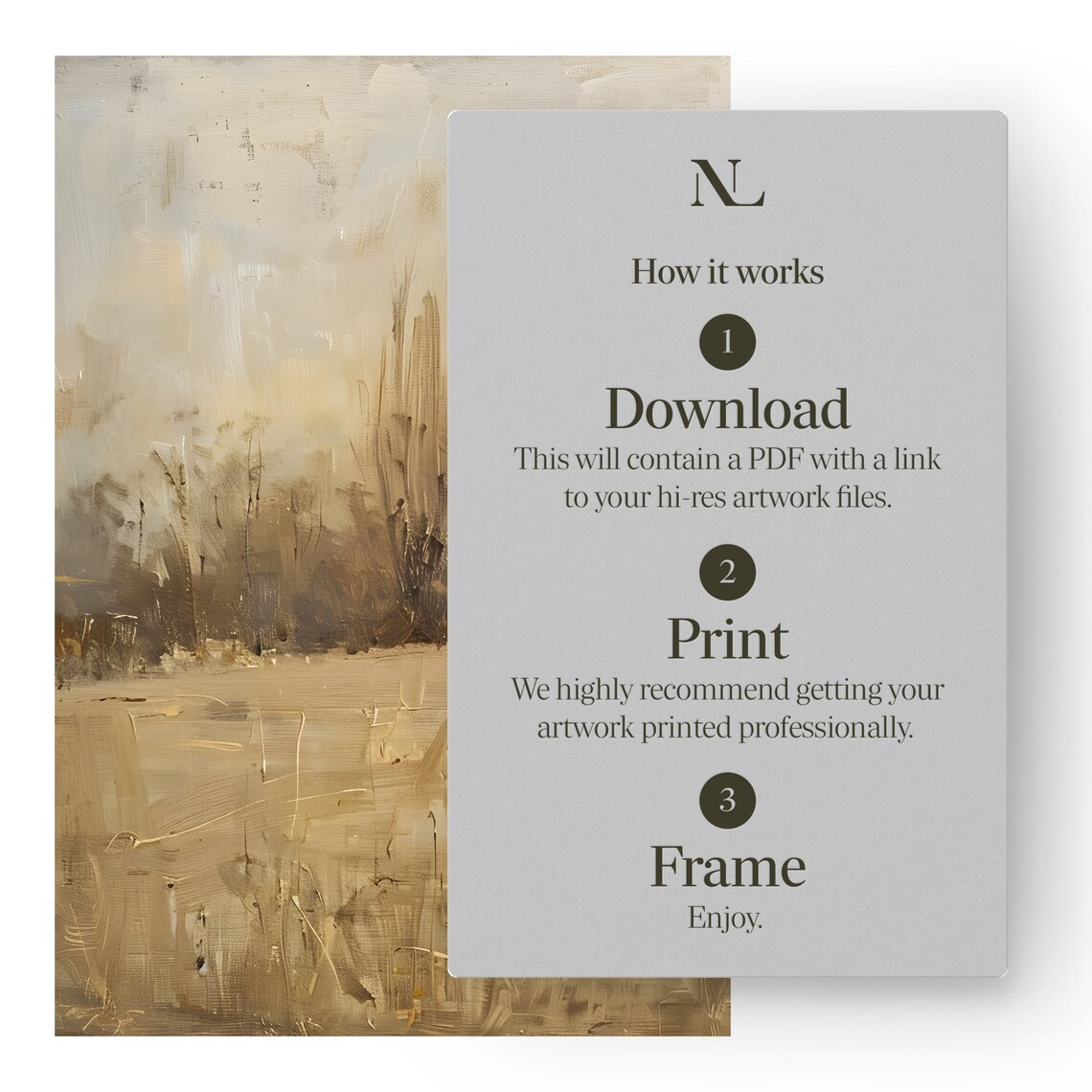 Golden Wheat Field Farmhouse Misty Morning Landscape Painting Poster - Image 2
