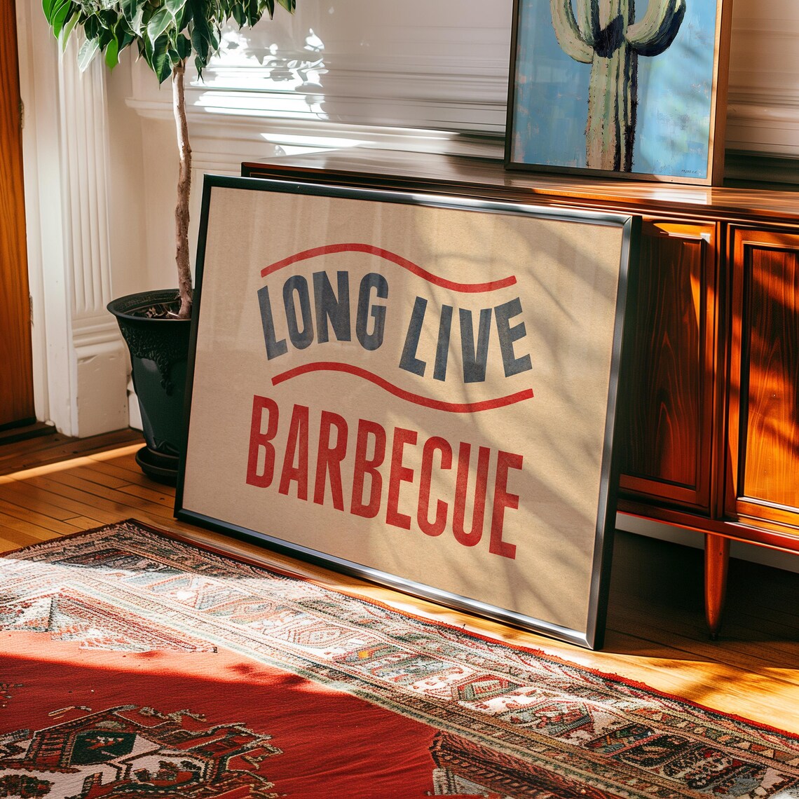 Texas BBQ Grill Print, Kitchen and Man Cave Decor - Image 4