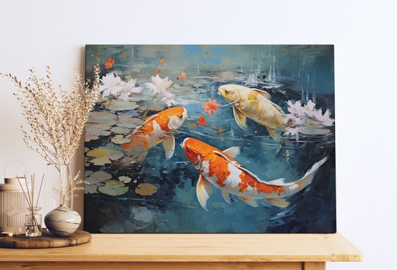 Koi Fish Artwork, Koi Fish Lover Gift