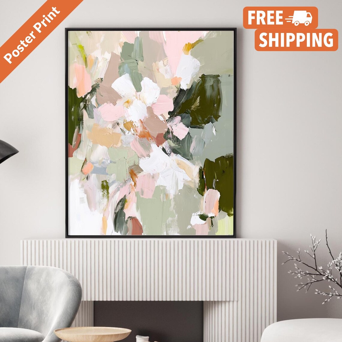 Le Jardin Style Poster, Botanical Watercolor Floral