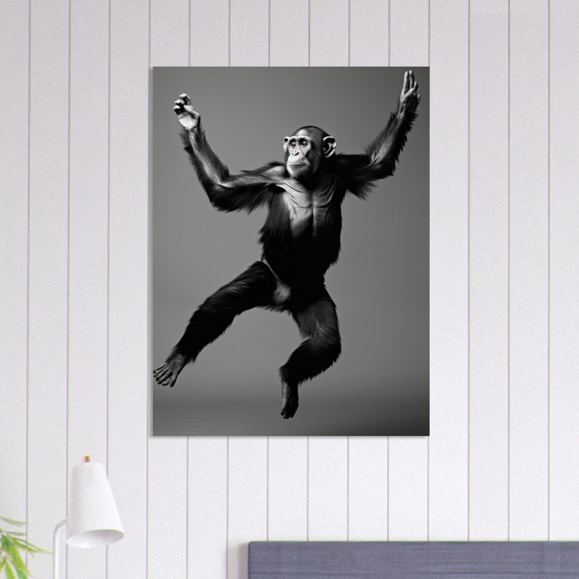Chimpanzee Antics, Funny Animal Art Print