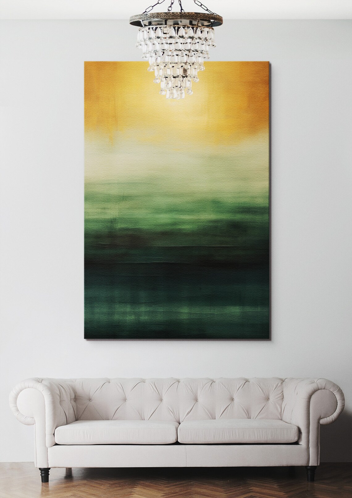Abstract Painting for Living Room, Gold Home Decor