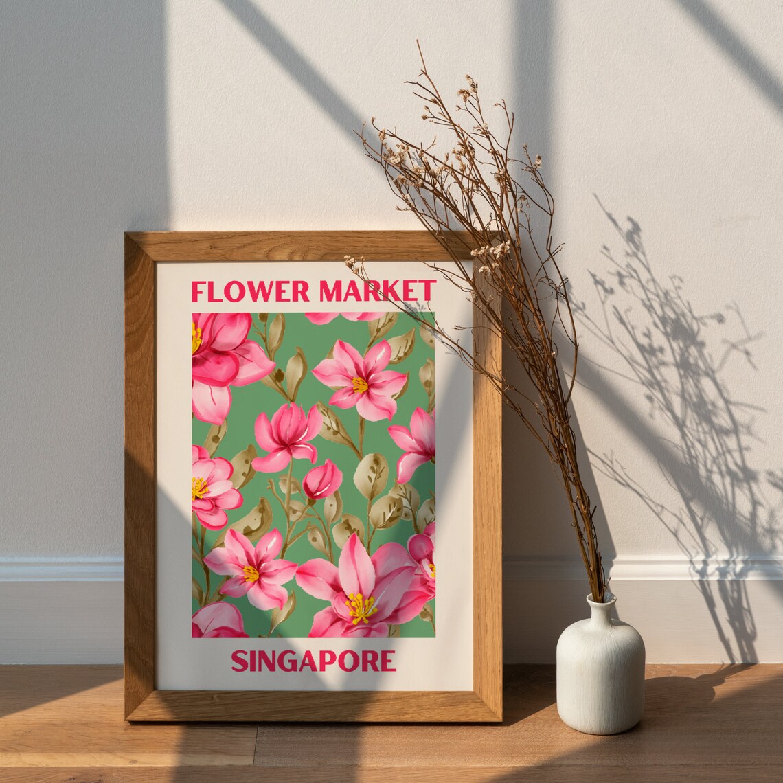 Flower Market Singapore, Floral Wall Art Print - Image 4