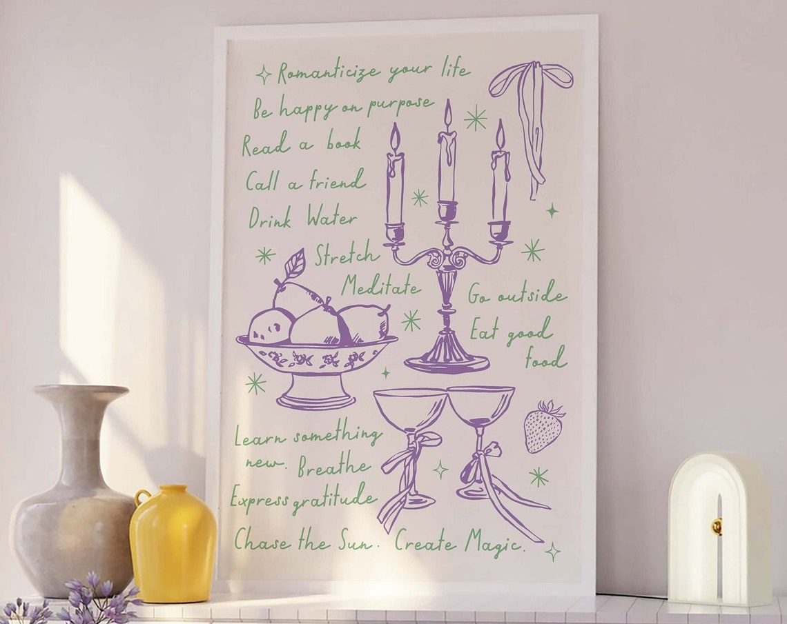 Handdrawn Quote Print Art Cute Illustrations Art Trendy Affirmation Wall Art Positivity Art - Image 4