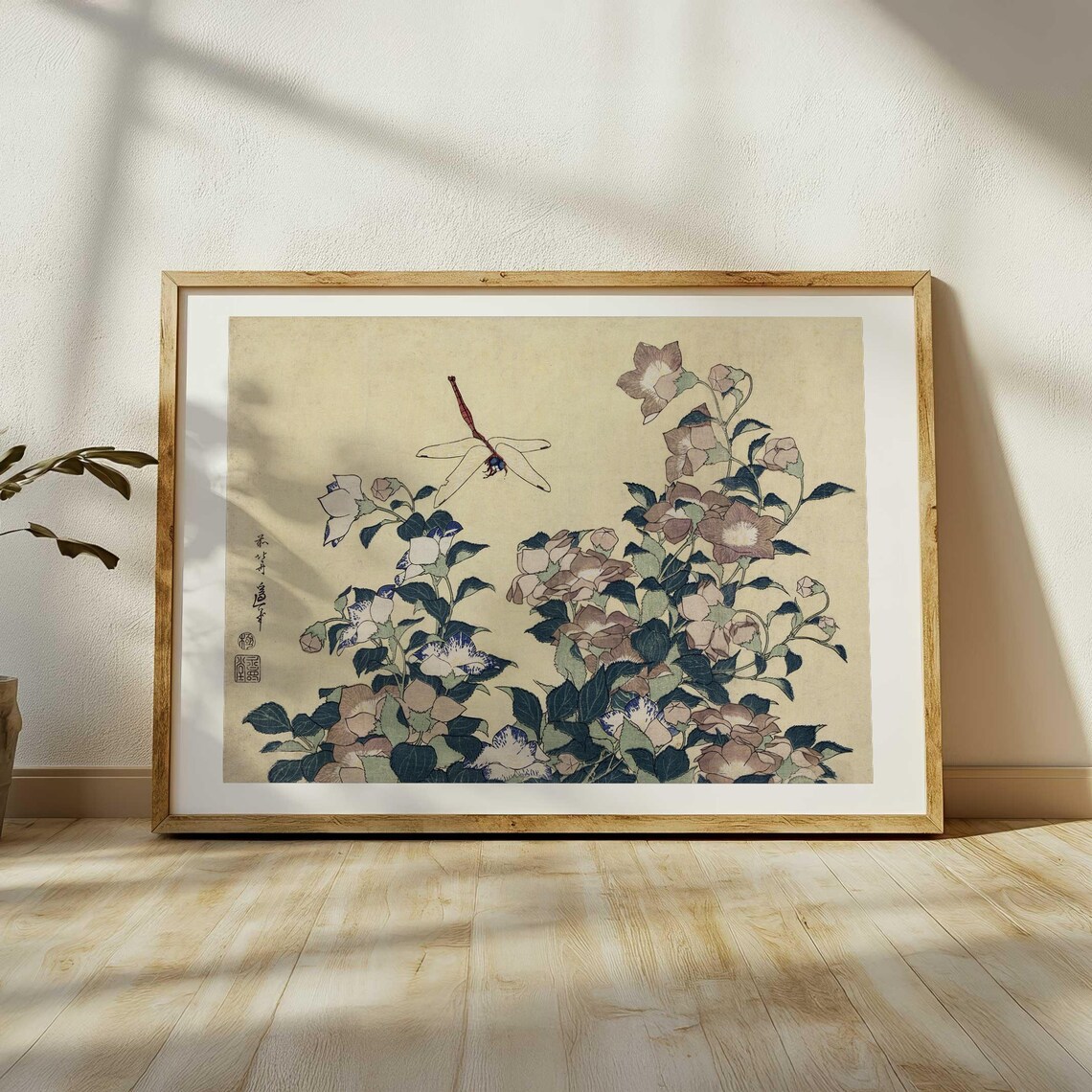 Katsushika Hokusai Dragonfly And Bellflower, Ukiyo-E