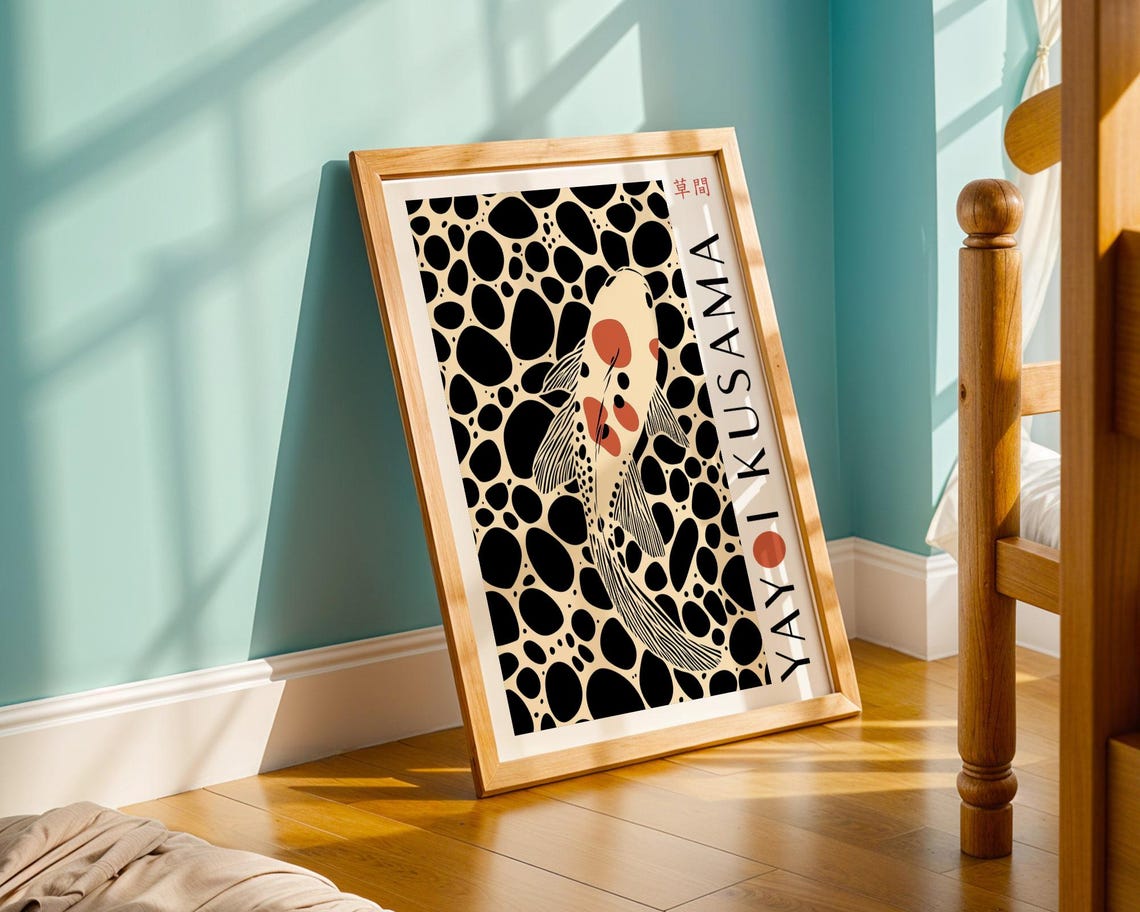 Yayoi Kusama Abstract Koi Fish Wall Art Bedroom Koi Fish Poster Koi Fish Poster Koi Fish Print Kusama Inspired Print Japanese Art - Image 5