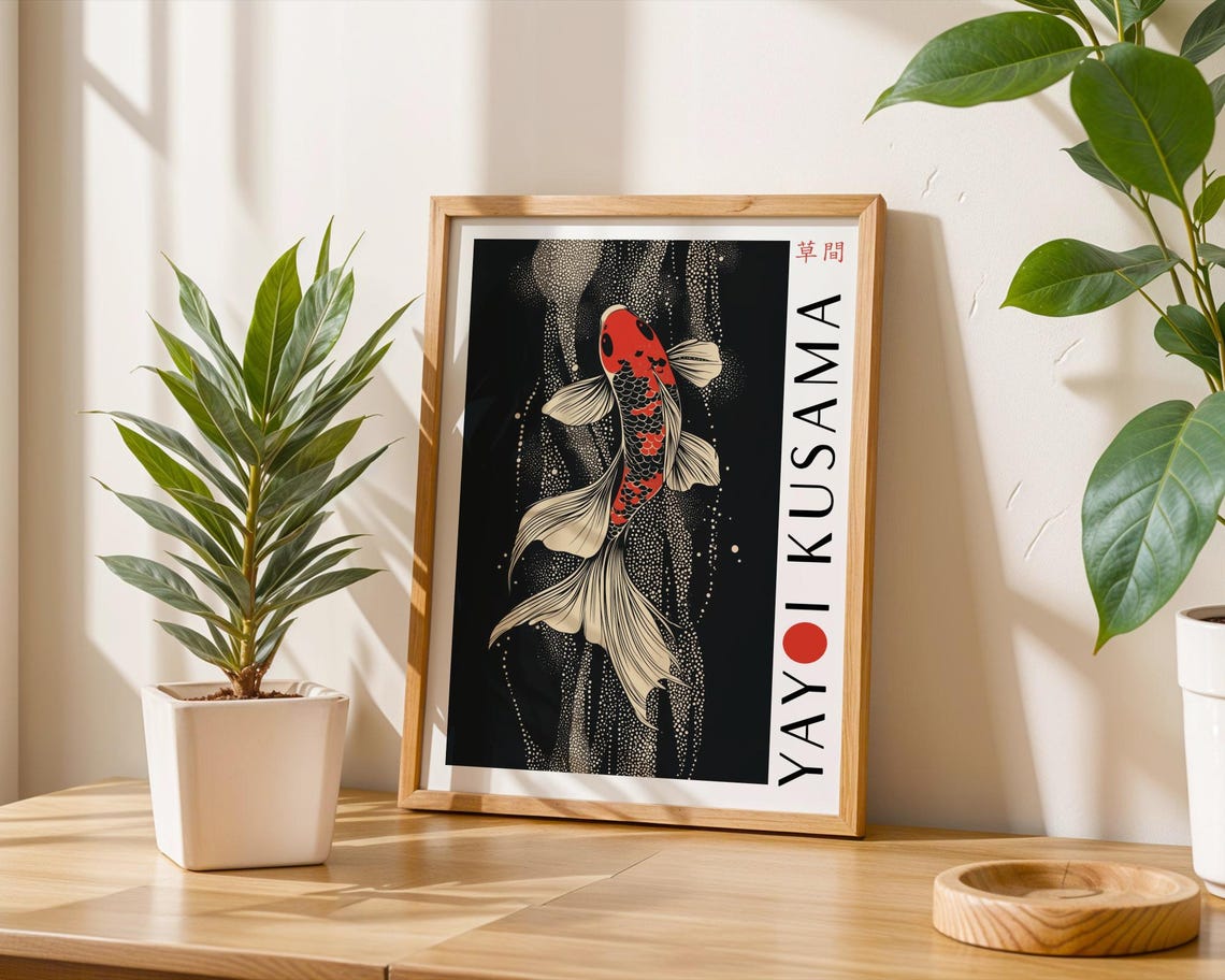 Yayoi Kusama Koi Fish Wall Art Bedroom Koi Fish Poster Koi Fish Poster Koi Fish Print Kusama Inspired Print Japanese Art Print - Image 6