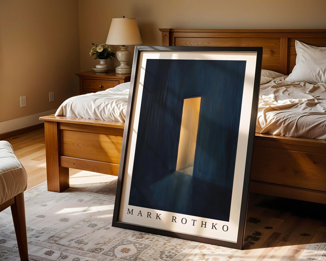 Mark Rothko Golden Door Dark Navy Abstract Expressionist Poster - Image 4