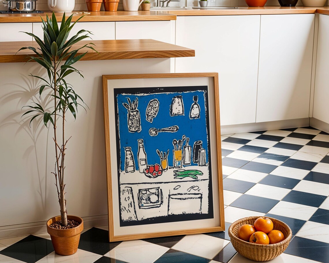 Contemporary Kitchen Retro Diner Poster, Bistro Dining - Image 4