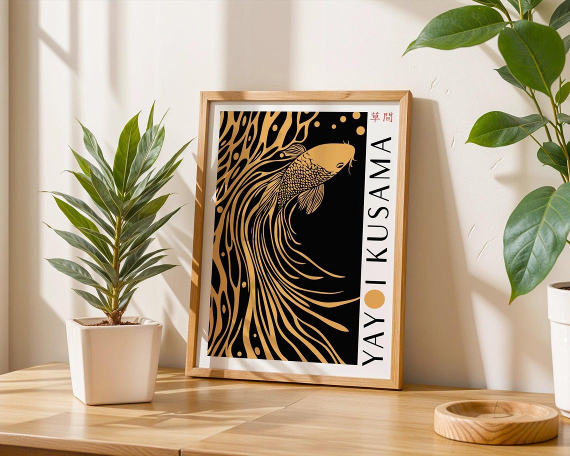Yayoi Kusama Abstract Koi Fish Wall Art Bedroom Koi Fish Poster Koi Fish Poster Koi Fish Print Kusama Inspired Print Japanese Art - Image 6