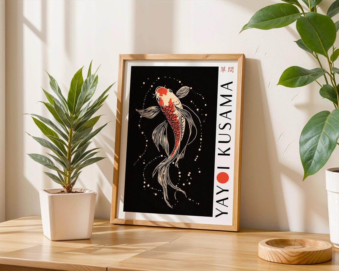 Yayoi Kusama Koi Fish Wall Art Bedroom Koi Fish Poster Koi Fish Poster Koi Fish Print Kusama Inspired Print Japanese Art Print - Image 6