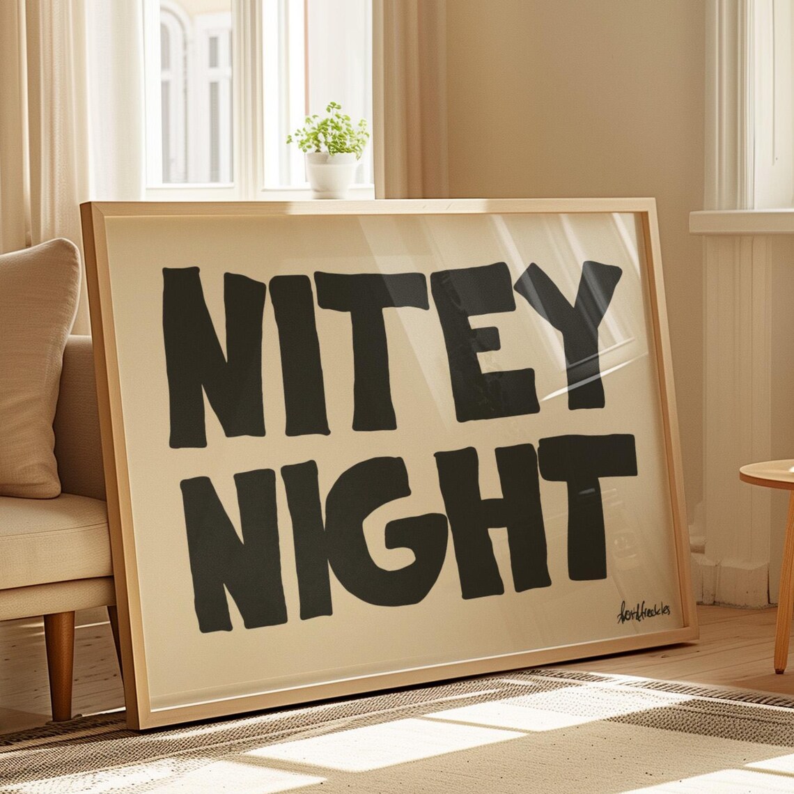 Nitey Night Boho Typography Poster Print