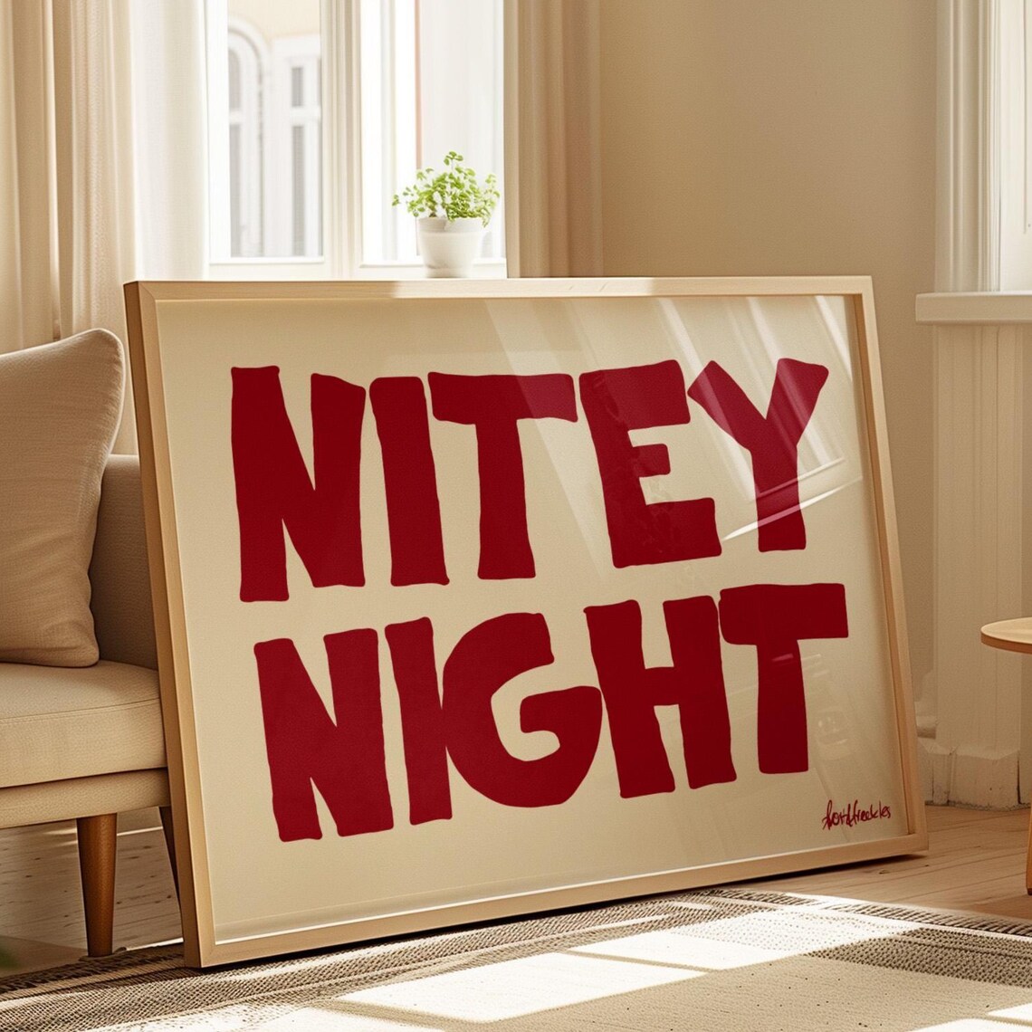 Nitey Night Boho Bedroom Typography Art Print