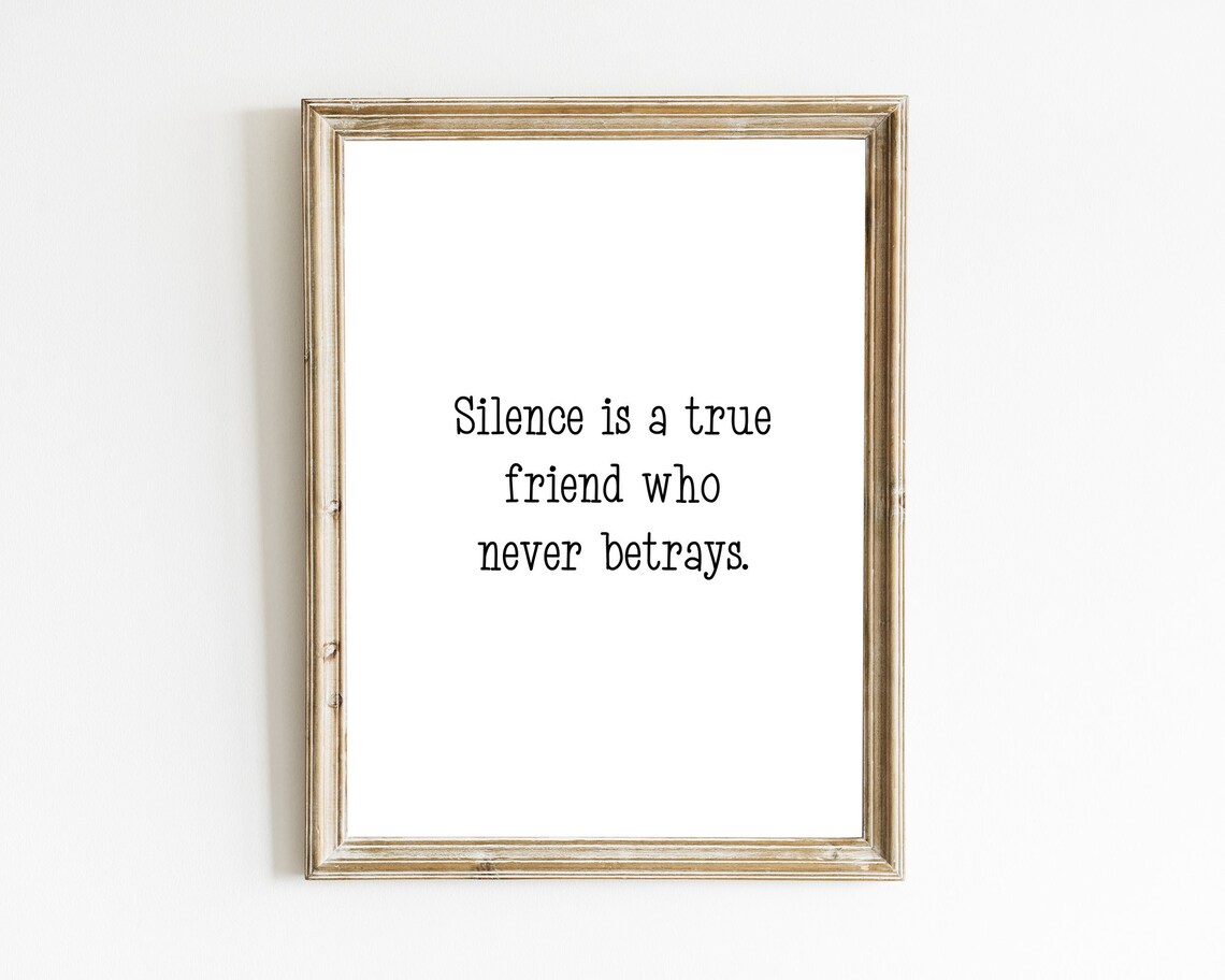 Confucius Silence Is a True Friend Who Never Betrays Quote Wall Art - Image 2