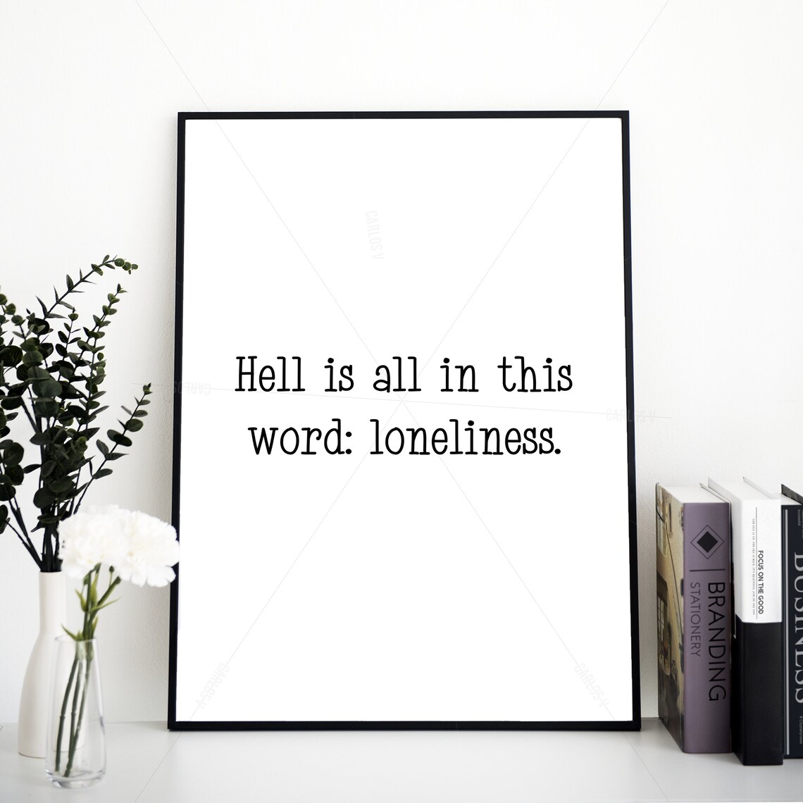 Victor Hugo Hell Is All in This Word Loneliness Dark Quote Wall Art