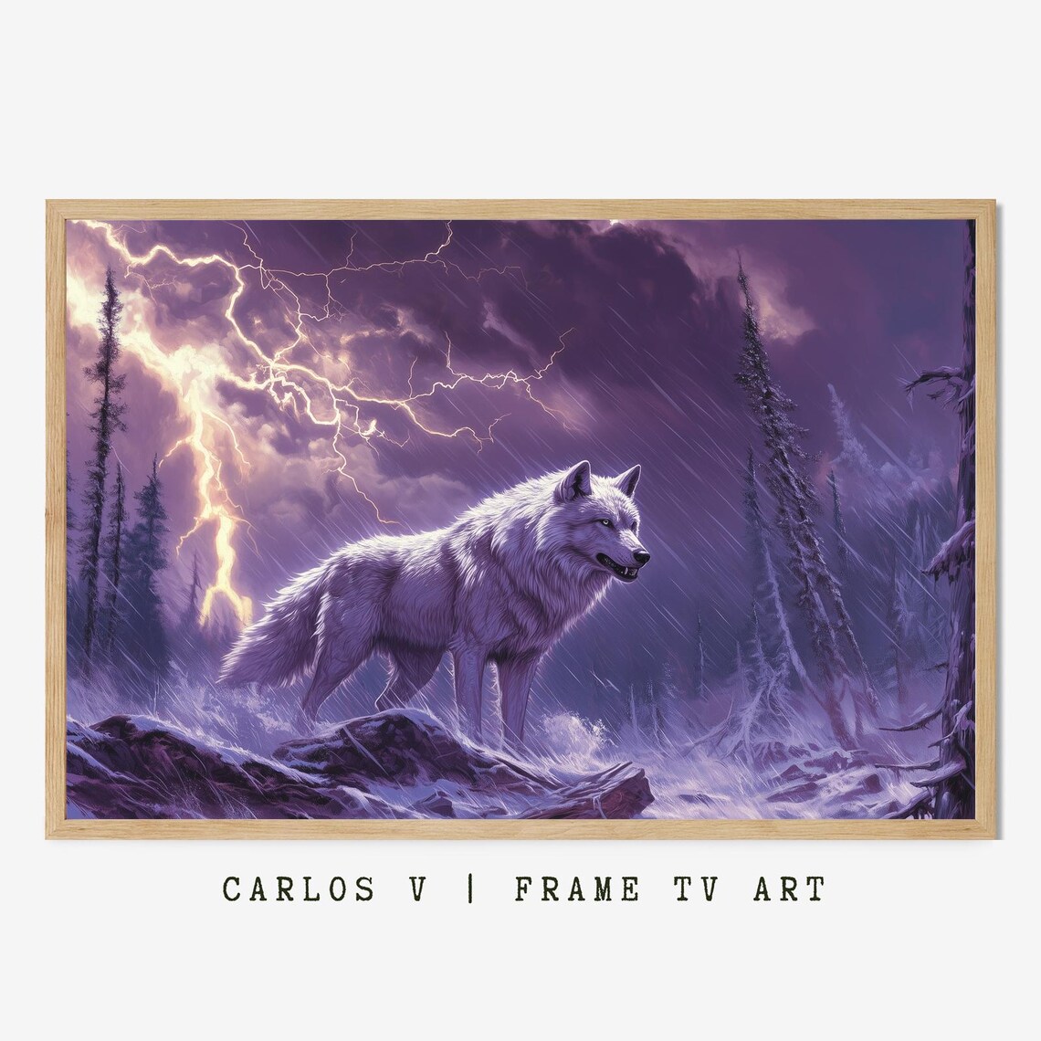 Wolf By A Castle In A Mystical Forest Art Print
