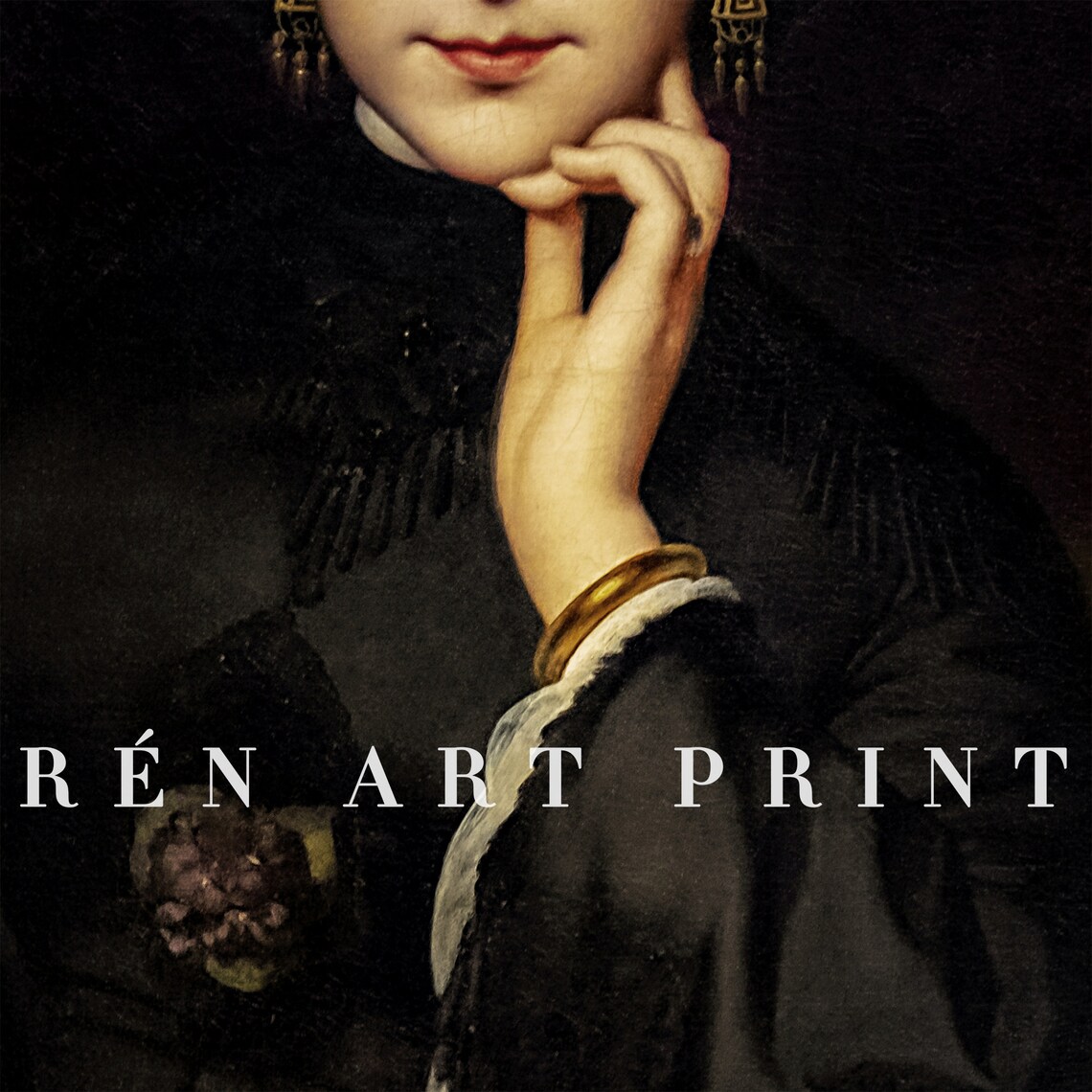 Victorian Woman Portrait Art Print, Dark Vintage - Image 3