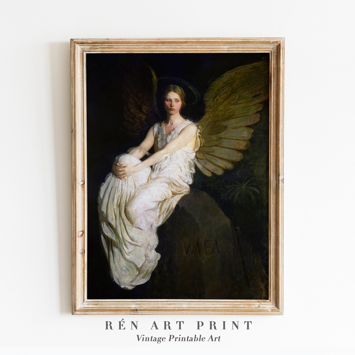 Vintage Angel Portrait Religious Art Print