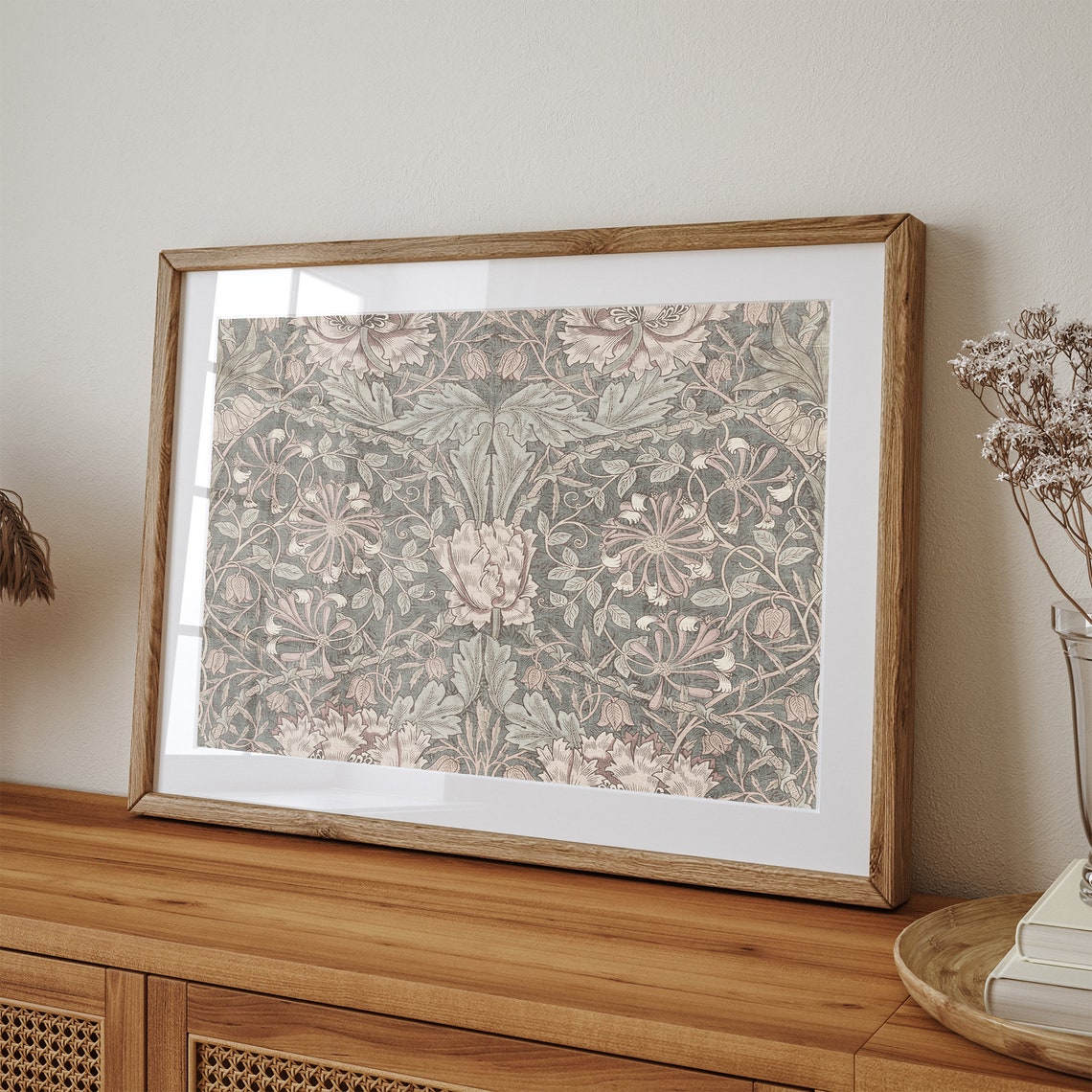 William Morris Honeysuckle Floral Tapestry Pattern Art Print - Image 3