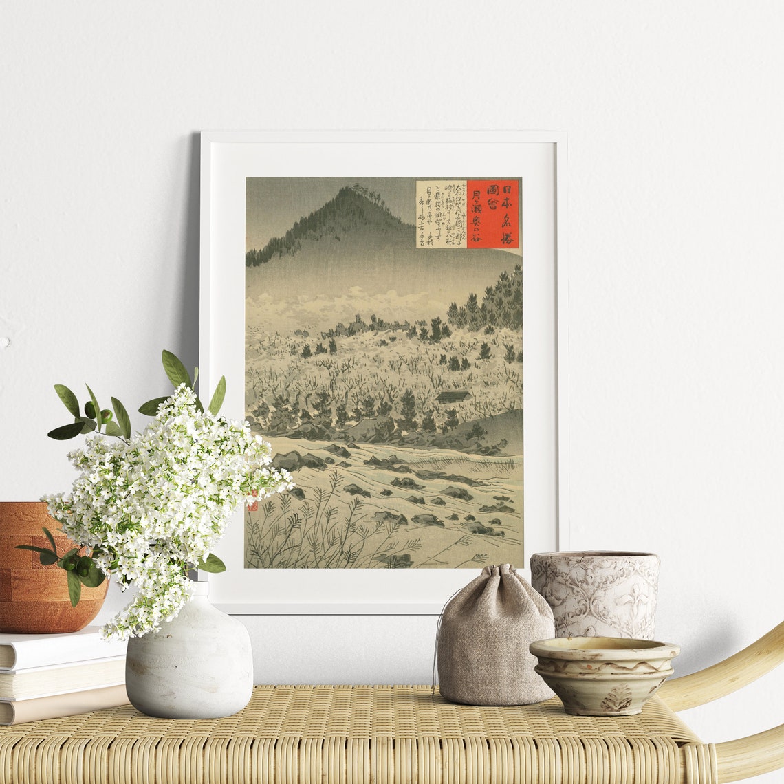 Japanese Wall Art Vintage Japanese Art Asian Wall Art Japanese Woodblock Print Japanese Landscape Painting Print - Image 2