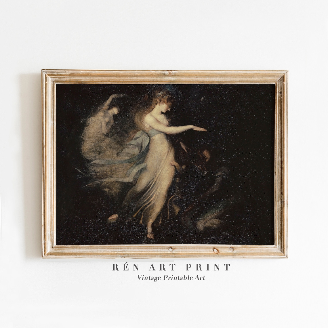 Dark Angel Print, Dark Academia Gothic Decor