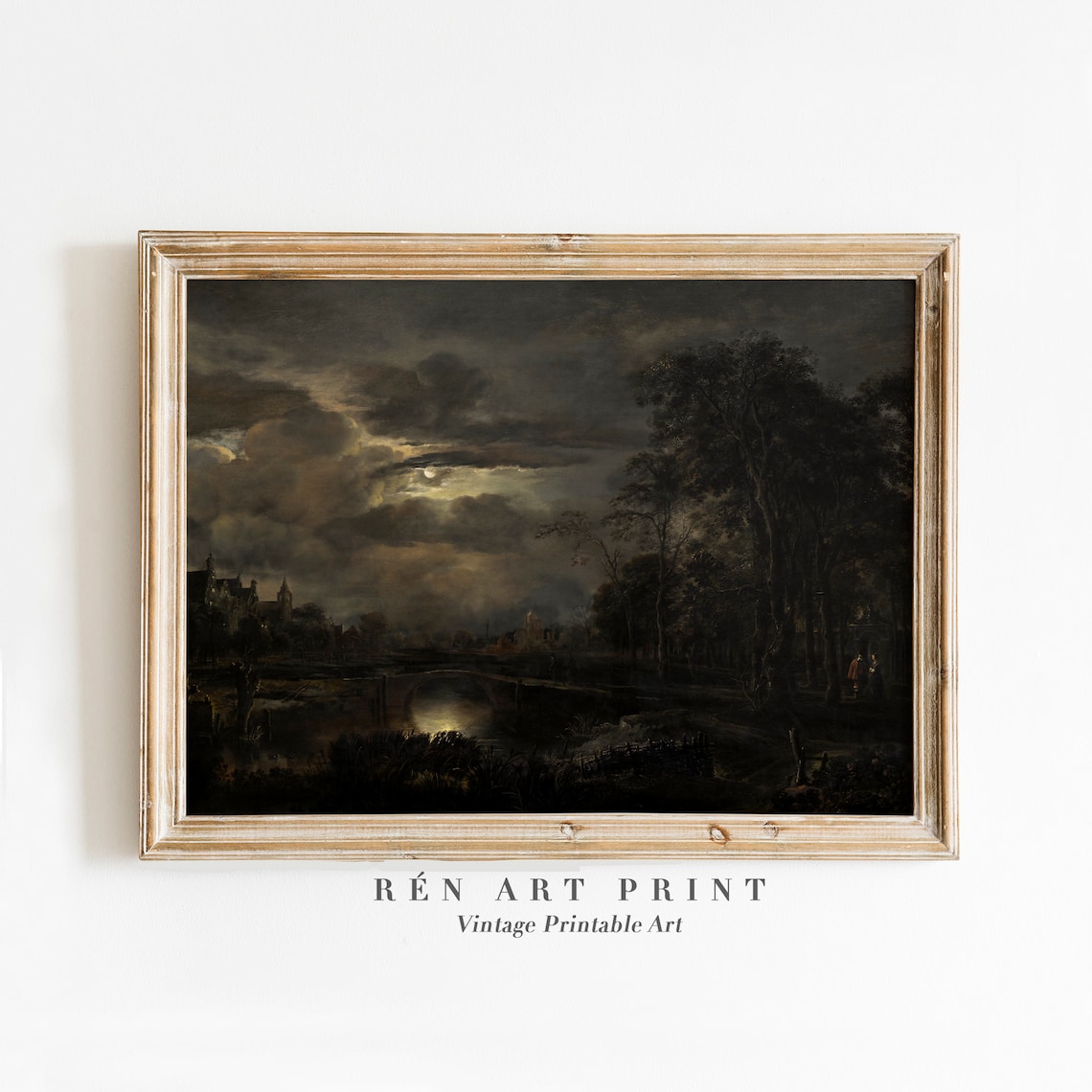 Dark Landscape Vintage Gothic Art Print, Dark Academia