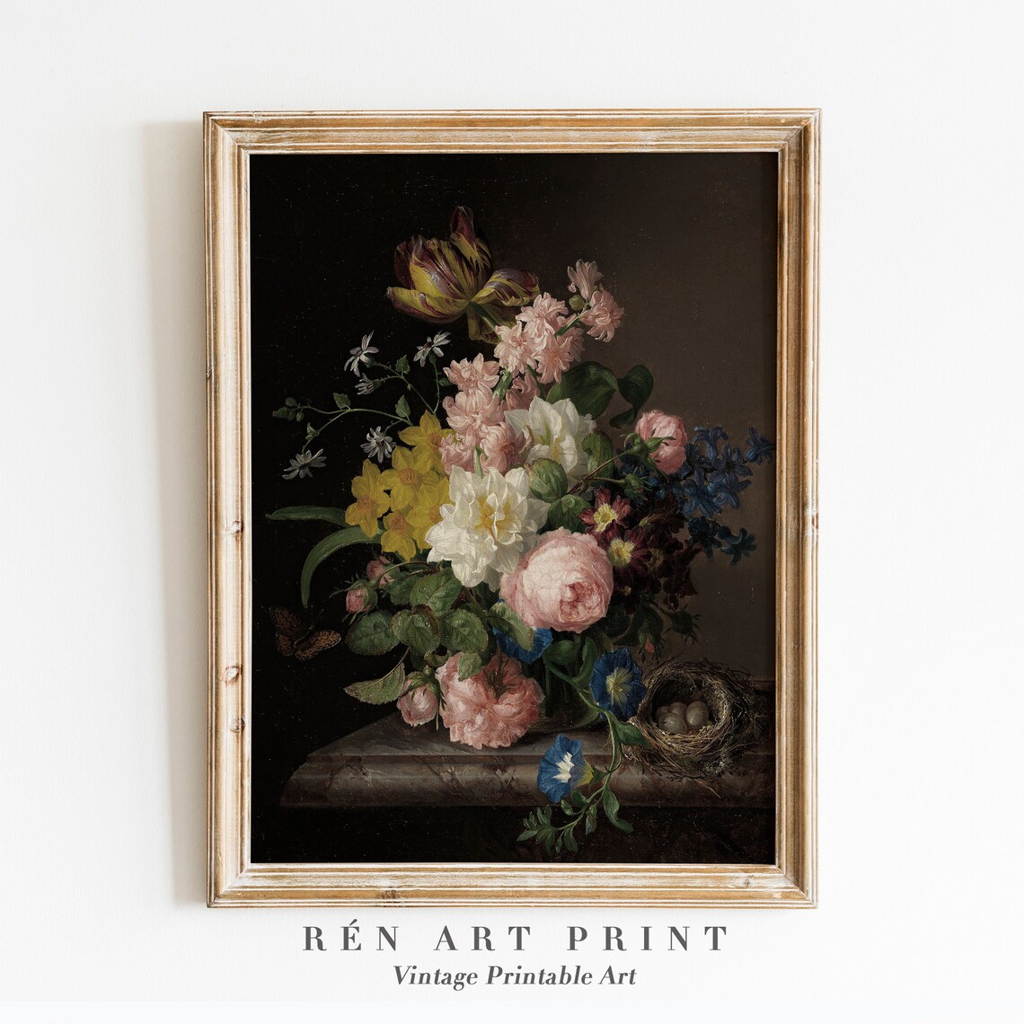 Moody Flower Print, Dark Academia Floral Art Print