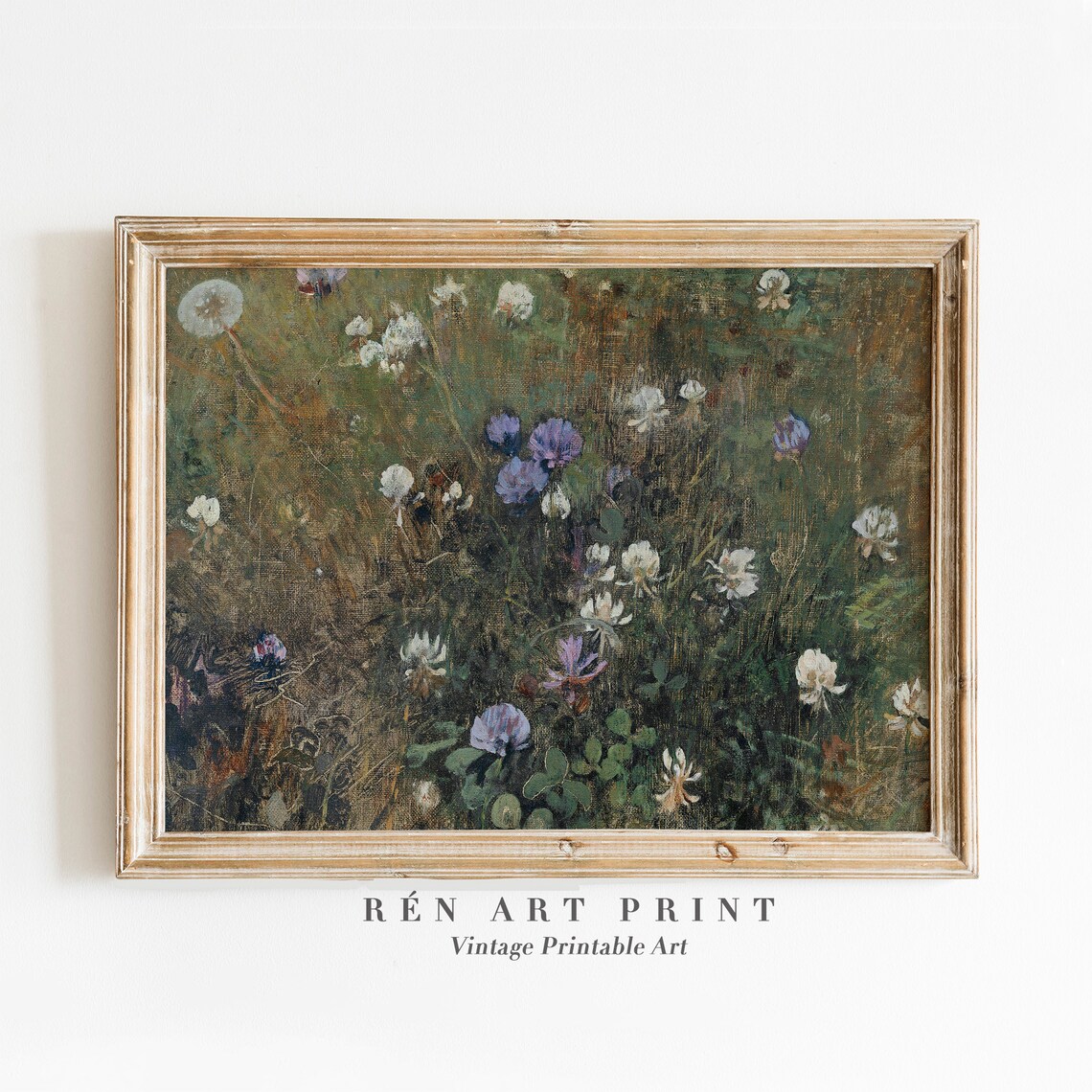 Summer Wildflower Painting, Vintage Farmhouse Art Print