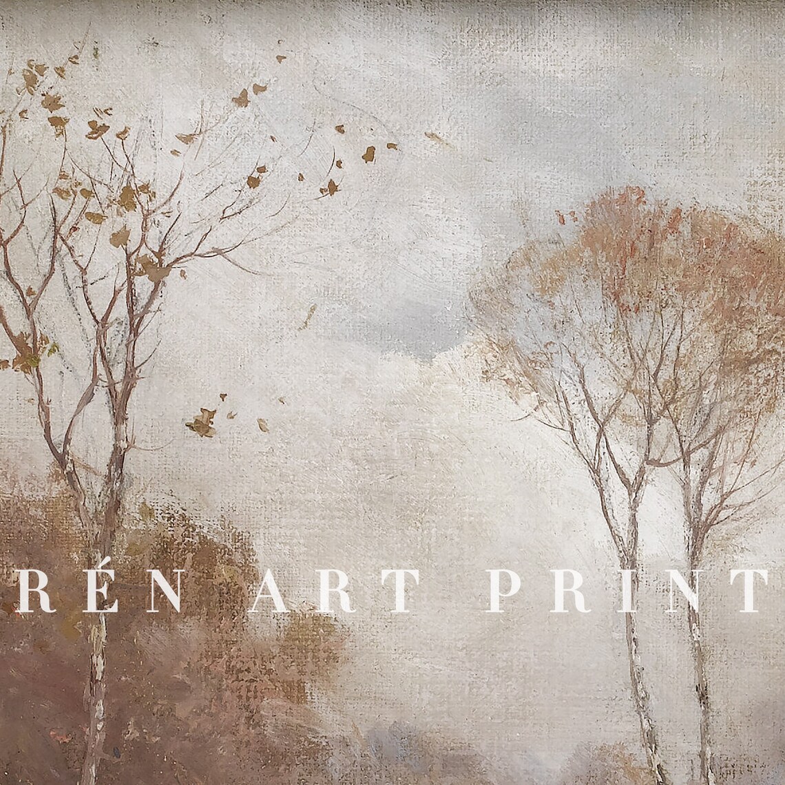 Fall Landscape Painting Vintage Autumn Farmhouse Art Print - Image 3