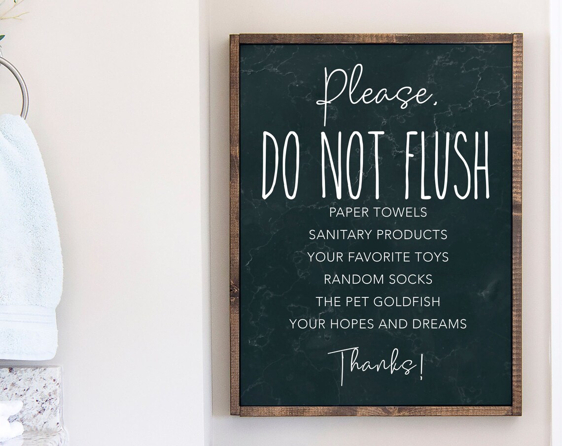 Please Do Not Flush Bathroom Humor Poster Print - Image 2